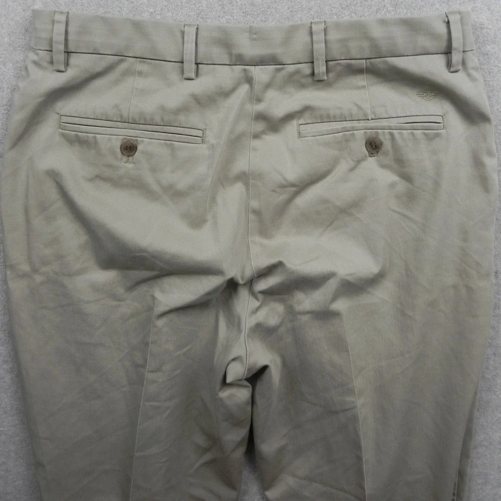 Dockers Signature Khaki Pants Mens 36x34 Classic Fit Flex Comfort Tan Chinos